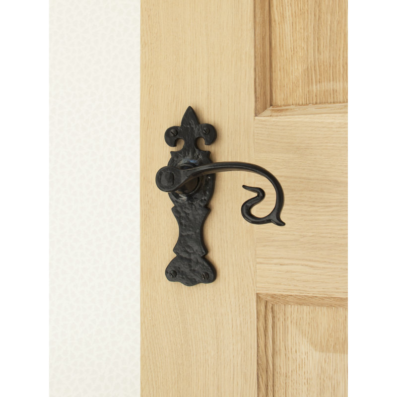 Black Curly Lever Latch Set