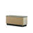 38.5"W Oak Finish Shoe Cabinet with Sliding Doors, Upholstered Top