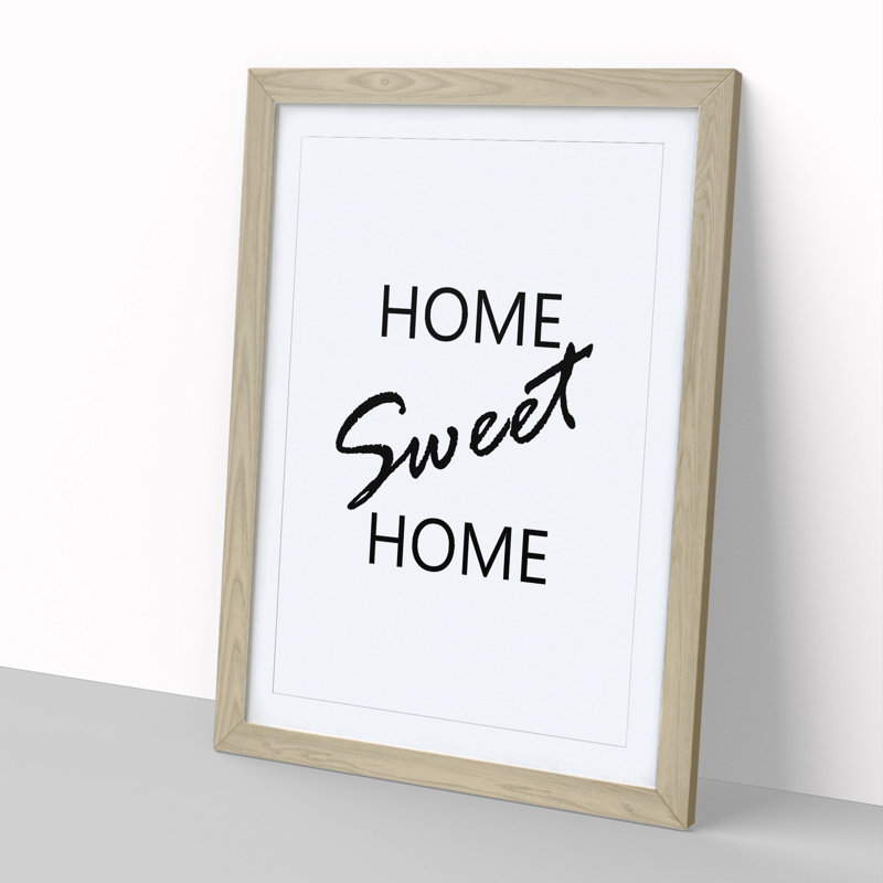 Home Sweet Home - Picture Frame Typography, 36cm H x 27cm W x 2cm D, Oak Framed