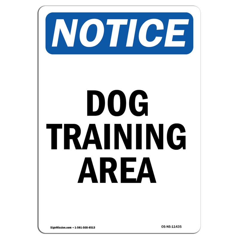 Dog Training Area Sign