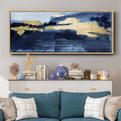 Gilded Indigo Sea II - toile encadrée