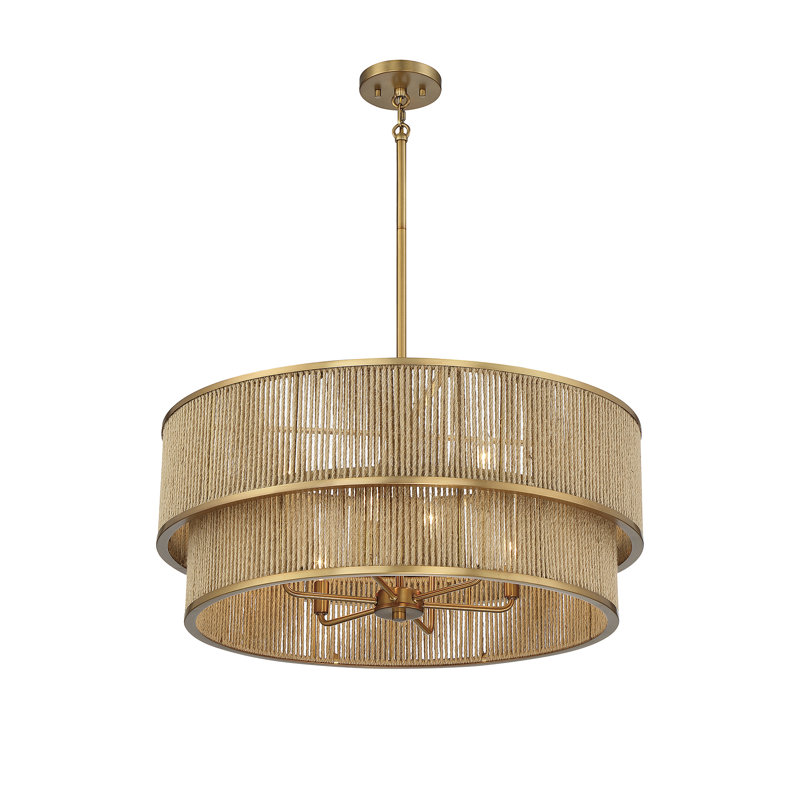 Luminaire suspendu en corde à intensité variable 6 lumières Han