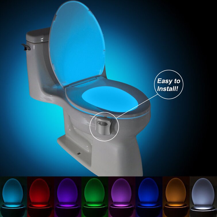 Toilet Night Light(2Pack), 9-Color Led Motion Activated Toilet Seat Light,  Fit Any Toilet Bowl,Toilet Bowl Light with Motion Sensor LED Washroom Night