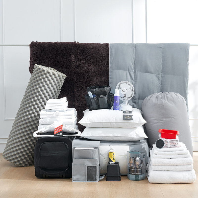 DormCo Packs Designer Twin XL Comforter + Complete College Essentials Bundle