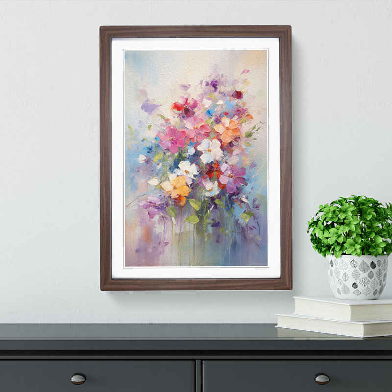 Single Picture Frame Print on Wood, 34cm H x 25cm W, Walnut Framed