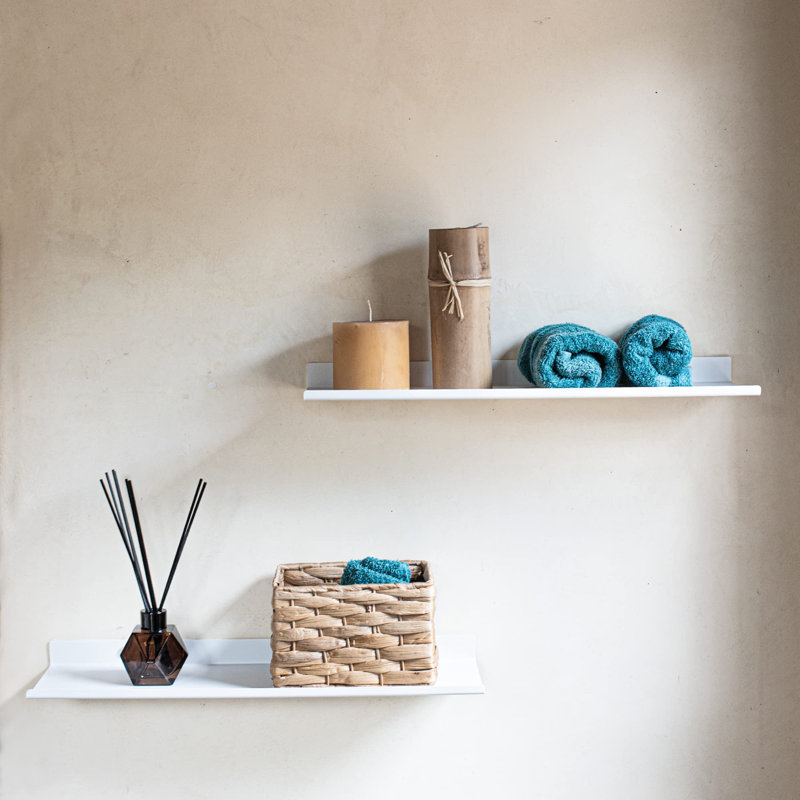 Set 2 Floating Shelf White | Metal Shelves For Picture Shelf And Photo Shelf | Floating Shelves For Bedroom, Kitchen Storage And Bathroom Storage In Home Decor | Wall Shelf (2. White)