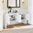 63" W Wood Wave-Pattern Storage Cabinet With Adjustable Shelf-393303608