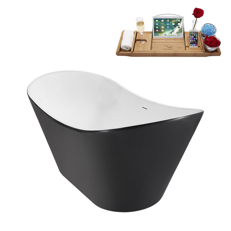 Baignoire autoportante 67 po Streamline, Noir mat