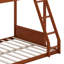 Lit simple superposé au-dessus d'un lit double avec éclairage à DEL et tablette latérale, lit superposé en bois, lit mezzanine peu encombrant avec garde-corps en rotin-1083051321