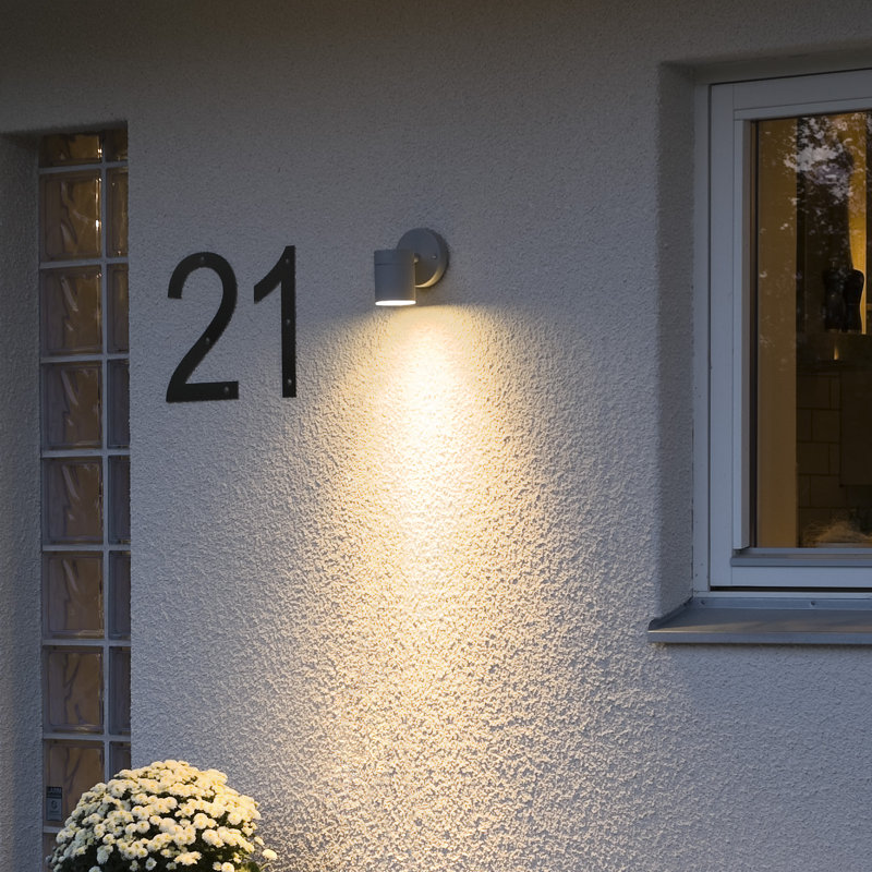 Modena Outdoor Armed Sconce, Grey, 12cm H x 7.5cm W x 13cm D
