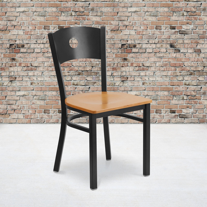 Merlina Circle Back Metal Restaurant Chair, Natural