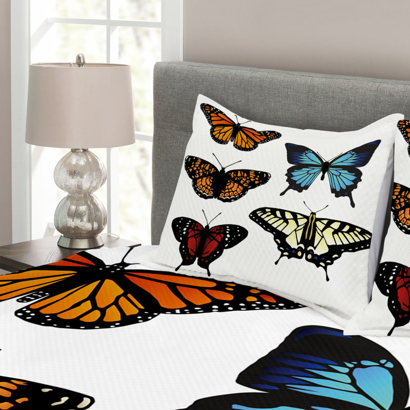 Adepoju Bedspread Set with Pillow Sham, 220 x 220 cm Bedspread - 2 Shams