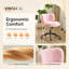 Chaise pivotante en velours moelleux avec base bronze antique et roulettes-772404505