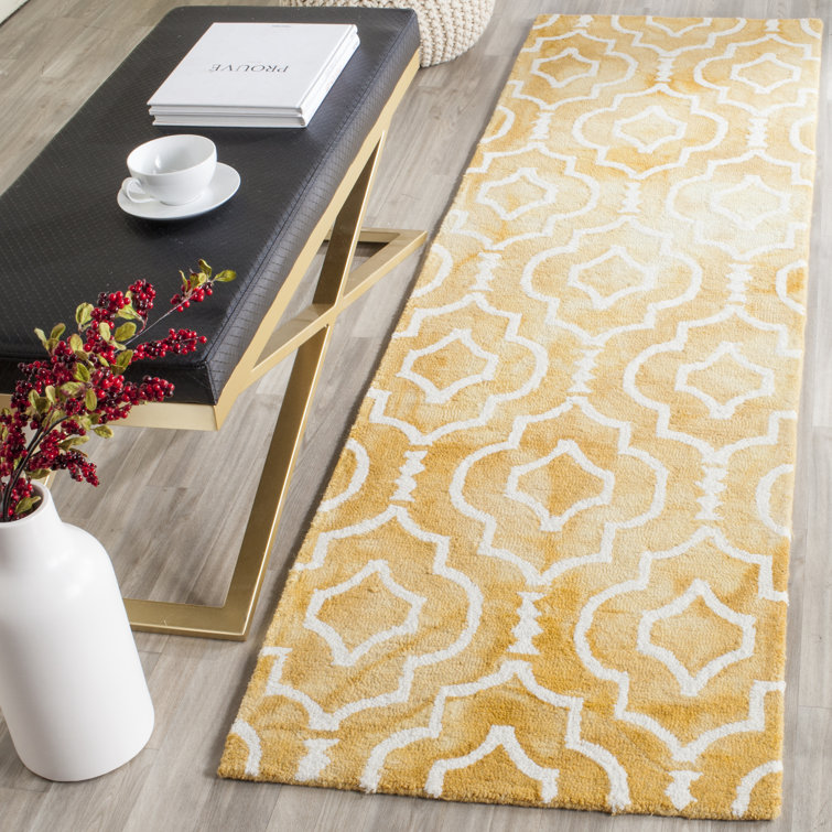 Dip Dye Hand Tufted Wool Geometric Rug