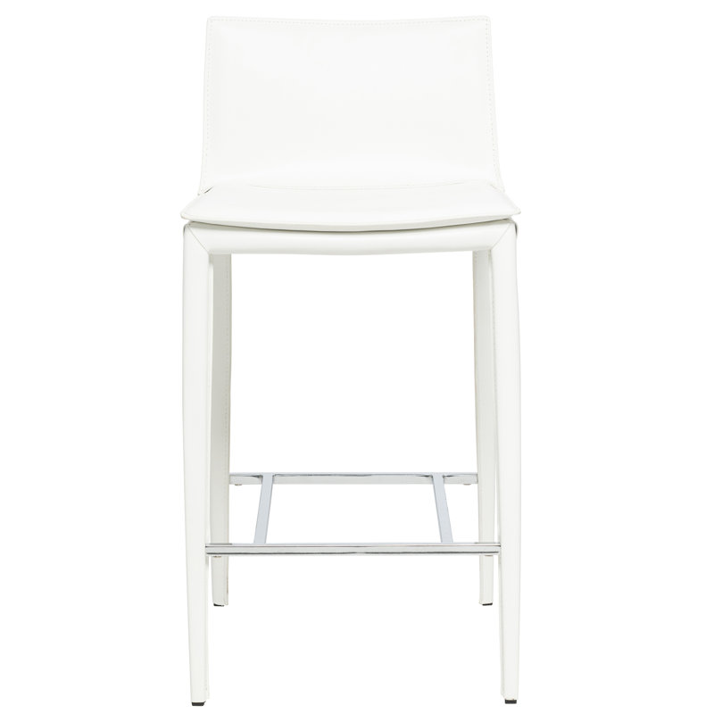 Holleman Leather 25.5" Counter Stool, White