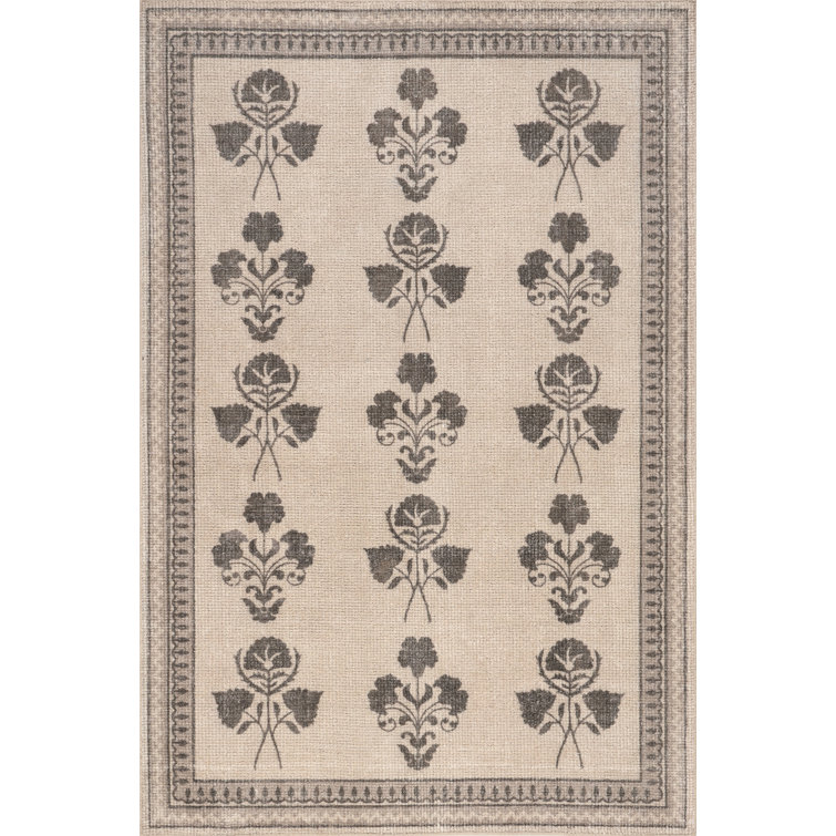 Floris Hand-Tufted Floral Wool-Blend Rug
