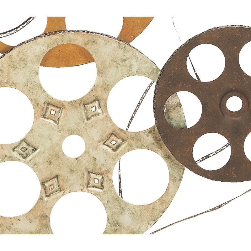 Multi-Colored Metal Film Reel Wall Sculpture