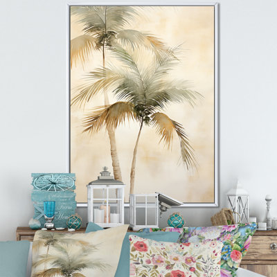 Rétro palmiers tropicaux rétro sur toile