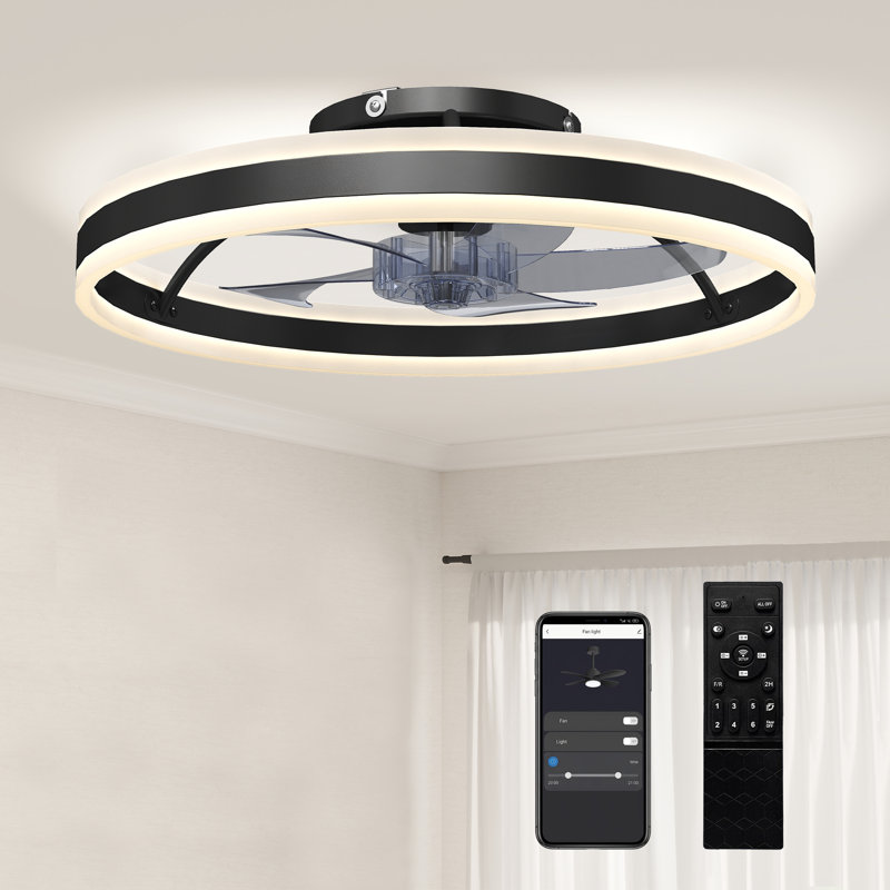 50cm Ceiling Fan with LED Lights, Black