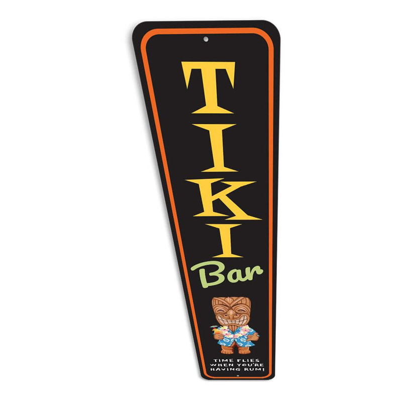 Panneau vertical en aluminium Tiki Beach, H 18 po x l 4 po x P 0,04 po