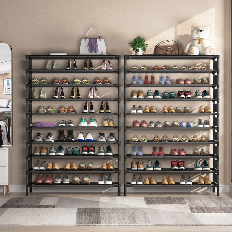 Range-chaussures 50 paires à 50 niveaux, Gris