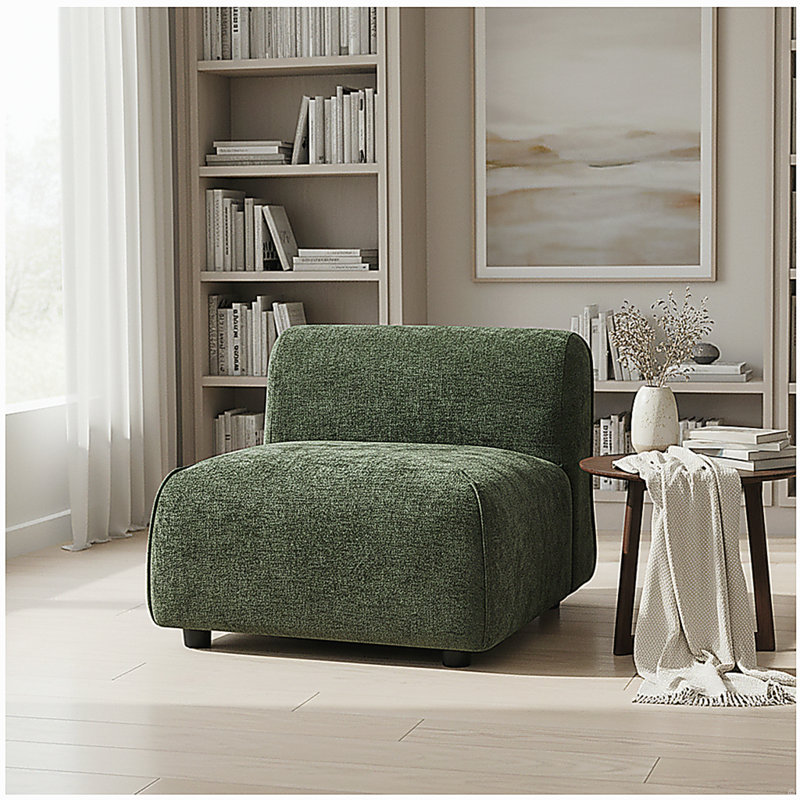 Chaise d'appoint rembourrée Modern, Vert