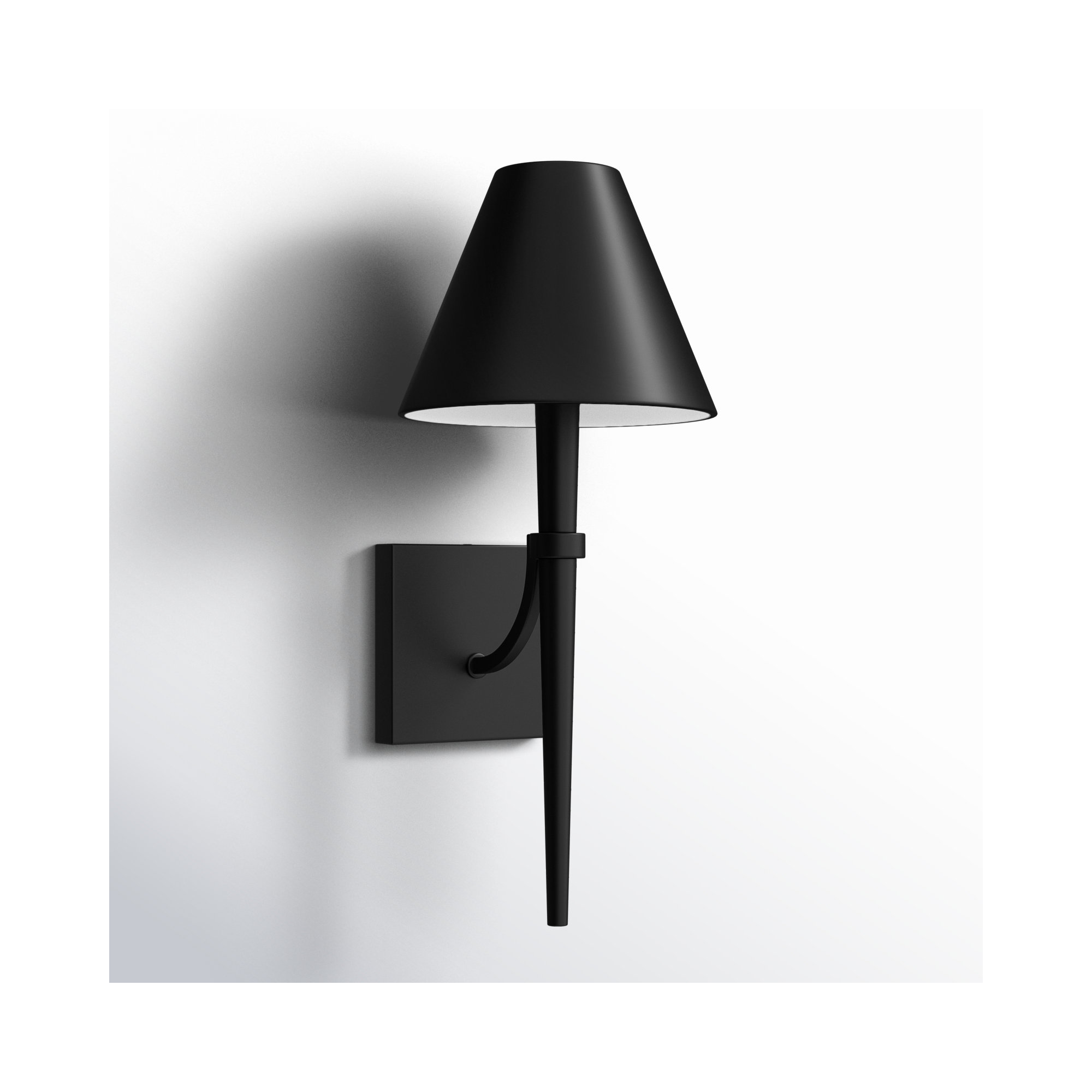 Edmont Single Light Steel Dimmable Candle Wall Light, Matte Black