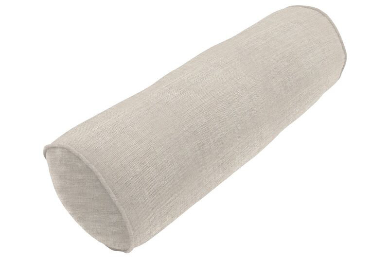 Sunbrella Single Piped Bolster Pillow, Cast Silver Sunbrella® Plainweave
