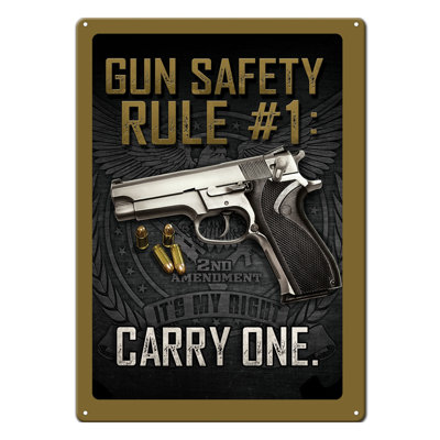 Tin Sign 12in x 17in-Gun Safety