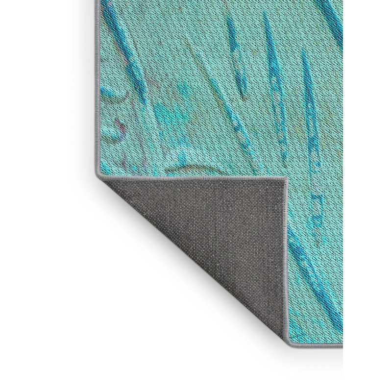 Tapis bleu sarcelle Dingman, Rectangle 7 pi x 10 pi