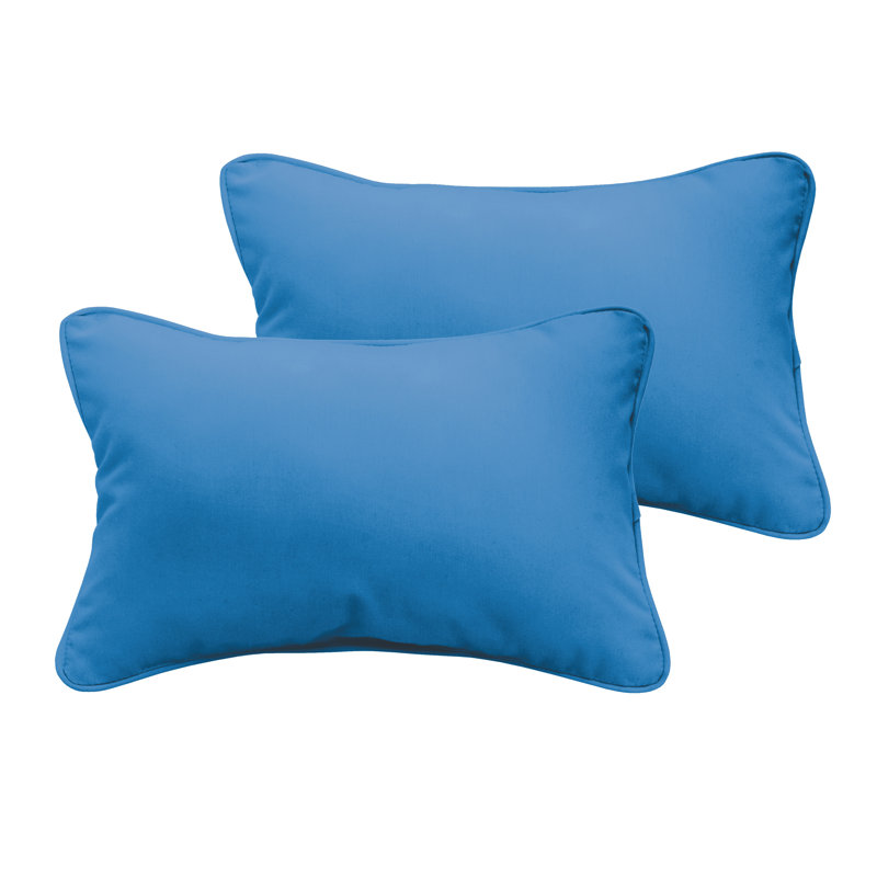 Selene Outdoor Reversible Throw Pillow, Light Blue, 16" x 26"
