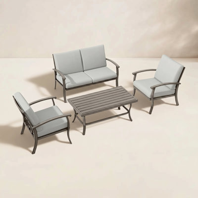 Leigh 4 - Person Patio Conversation Set with Cushions