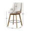 Tabourets de bar à hauteur de comptoir, tabourets de bar pivotants avec dossier, tabourets de bar de 2,26 po en bois massif, tabourets de comptoir rembourrés en tissu de lin épais beige-2005185493-2005728307