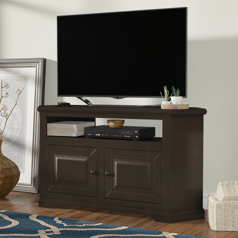 Wentzel Unfinished Corner TV Stand for TVs up to 55", Wood, European Gold