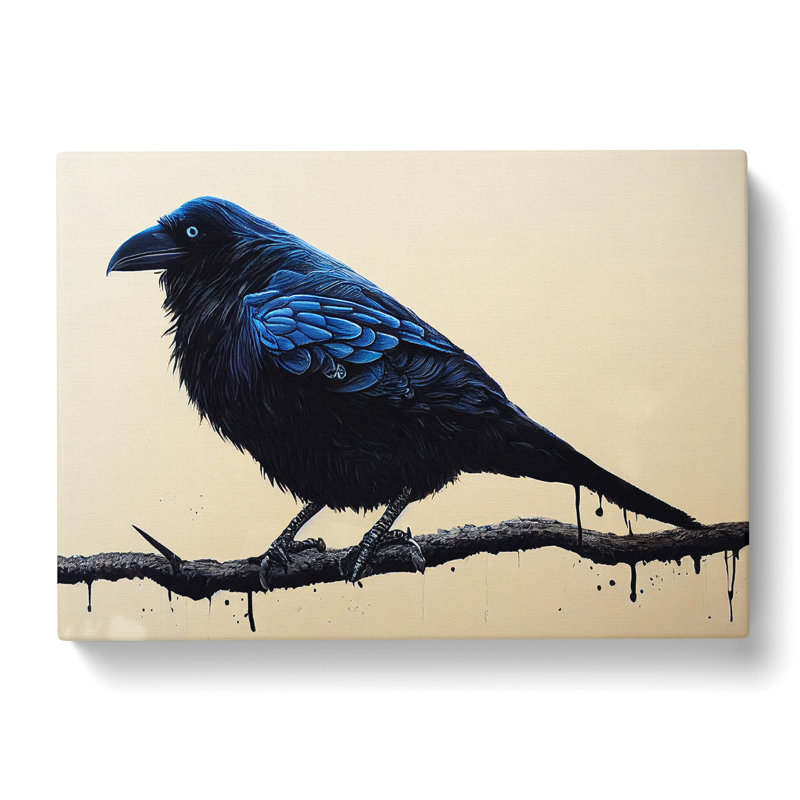 Extravagant Raven Bird - Wrapped Canvas Print, 35cm H x 50cm W x 3cm D