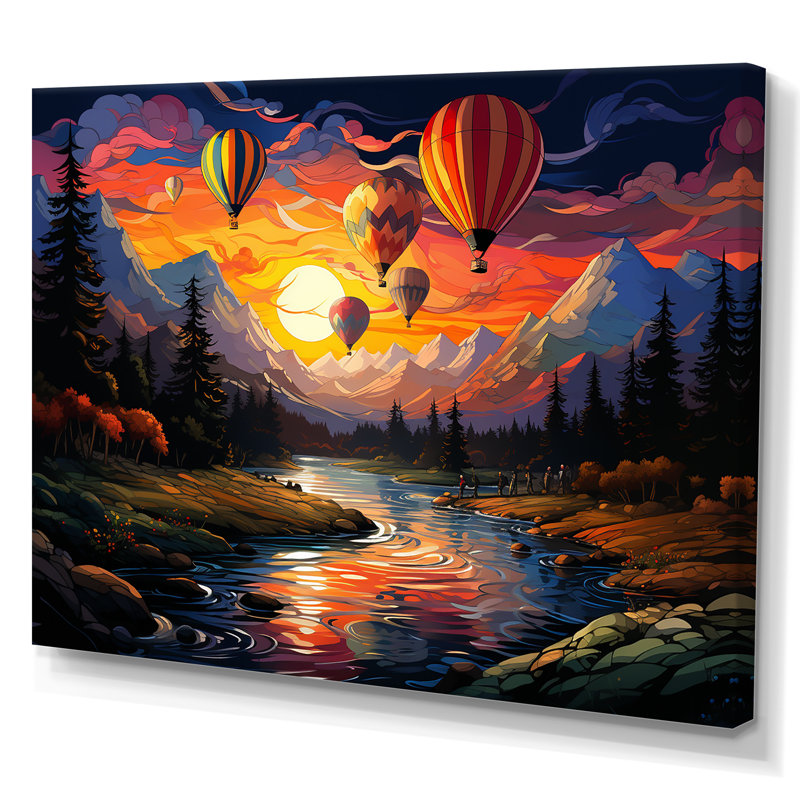 «Colorful Sunset Horizon I» - Impression, Toile tendue, H 16 po x l 32 po