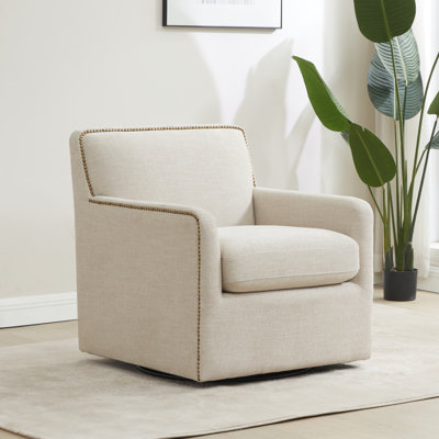 Tolland Swivel Accent Chair with Nailhead Trim