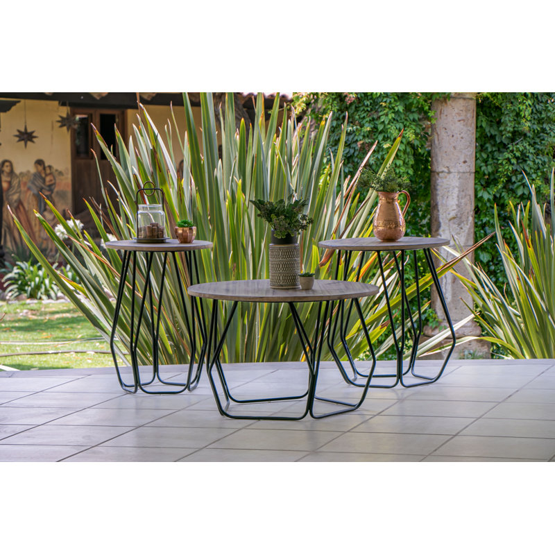 Table de chevet Jackaline, base en fer, H 25,75 po x l 18 po x P 18 po