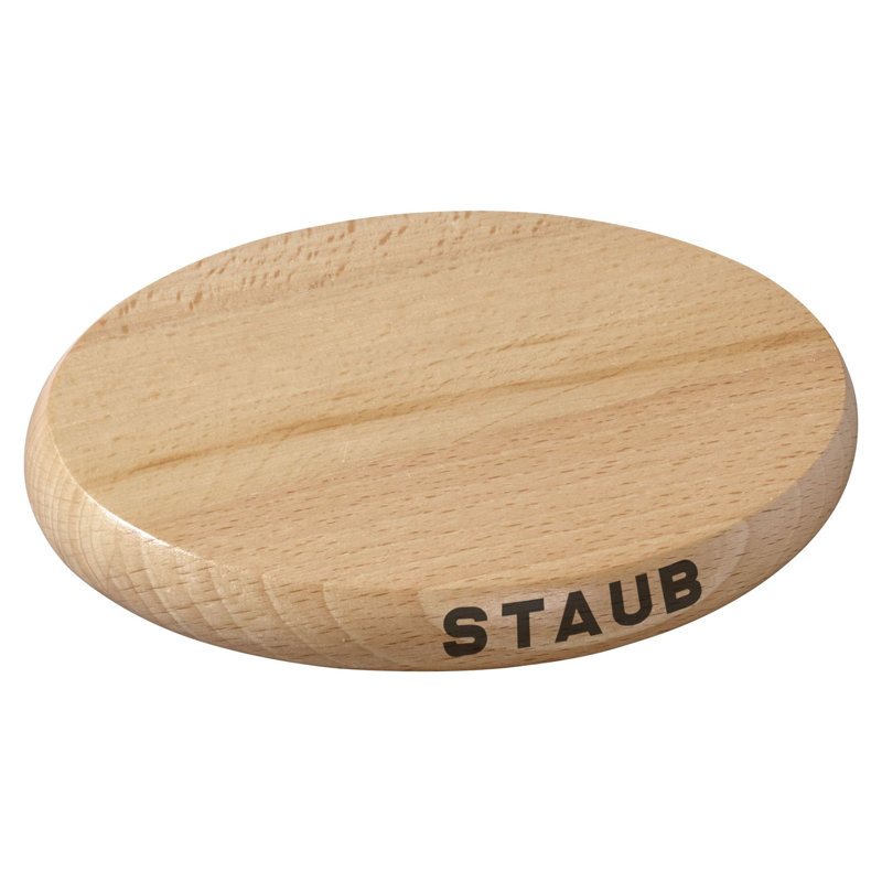 Staub 6-inch Oval Magnetic Wood Trivet, Small