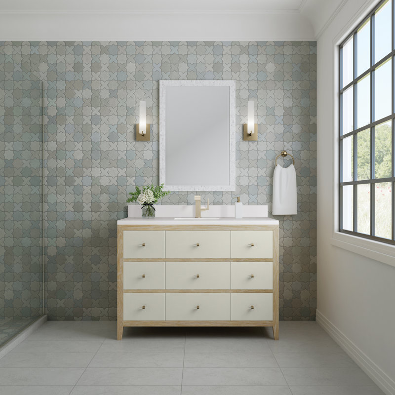 Ensemble de meuble-lavabo simple 48 po Celeste, Blanc Zeus, Monotrou