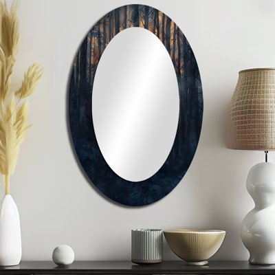 Miroir décoratif floral ovale moderne sur fond harmonieux