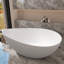 Baignoire de trempage autoportante 63 po x 37 po à surface solide blanc mat avec trop-plein et bonde escamotable