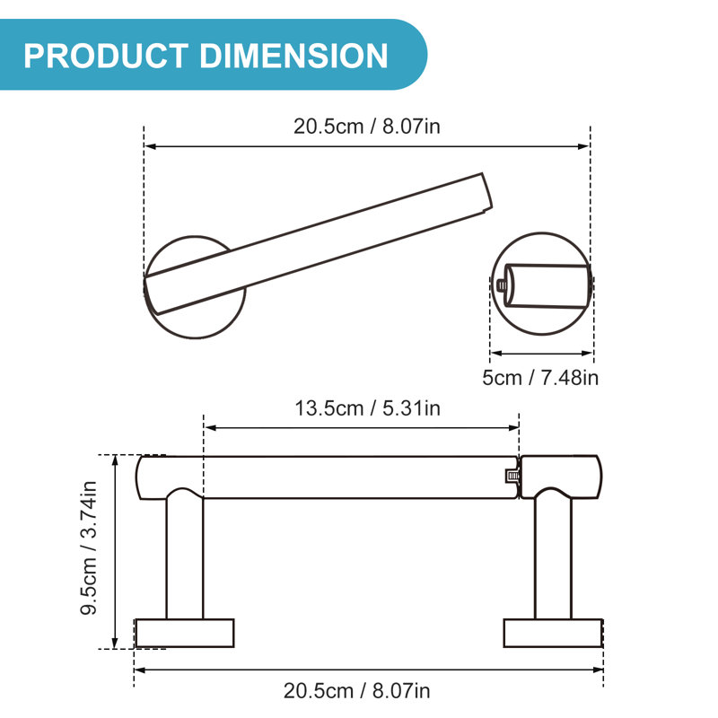 Wall Mounted Toilet Paper Holder, Polished Chrome
