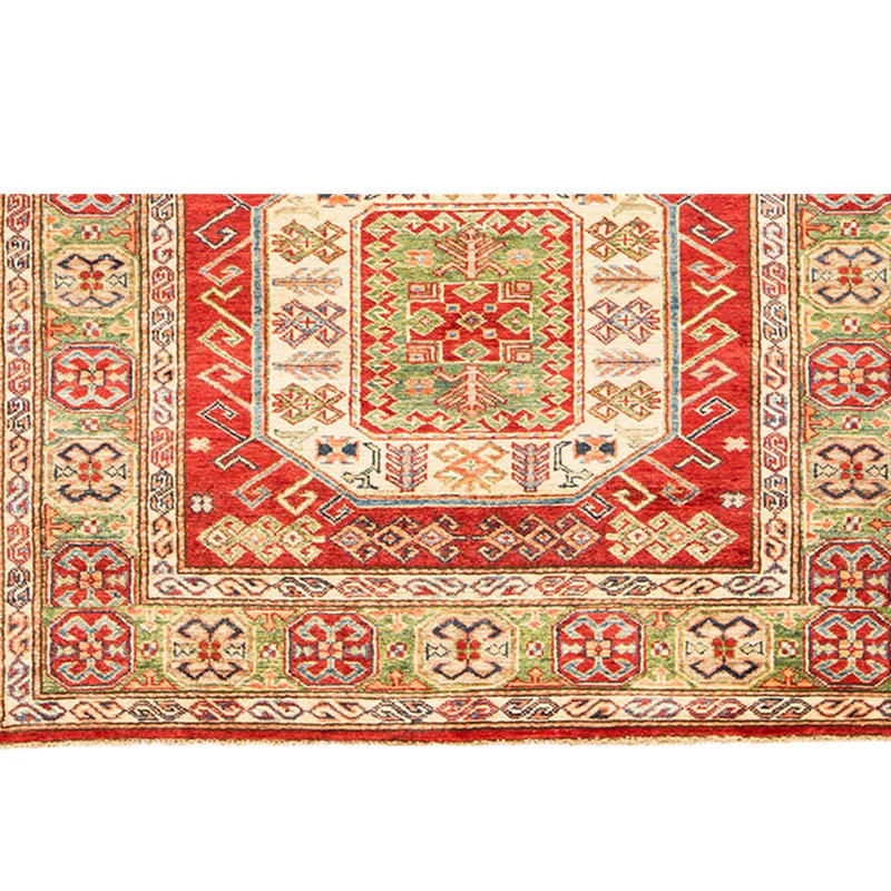 Tapis rouge / brun / beige noué à la main de haute qualité
