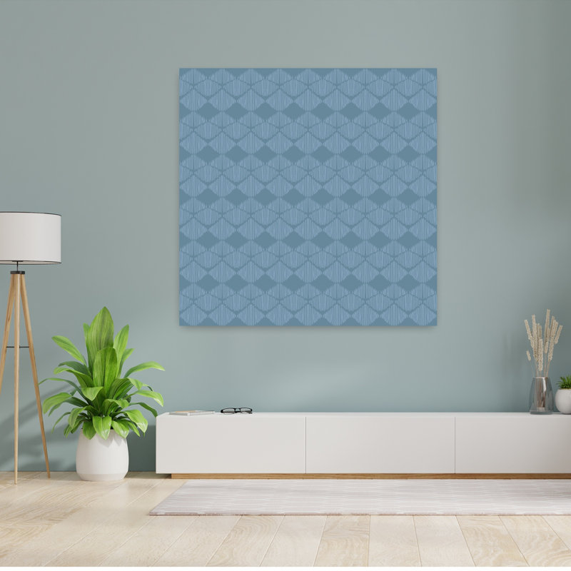 Art mural écailles bleues tissées, H 48 po x l 48 po
