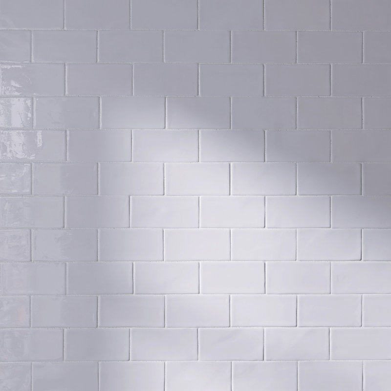 New Country 3" X 6" Ceramic Subway Wall Tile, White