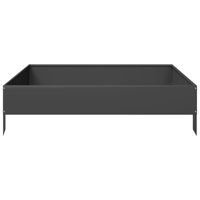 Caylub Metal Raised Garden Bed, 26cm H x 100cm W x 100cm D, Black