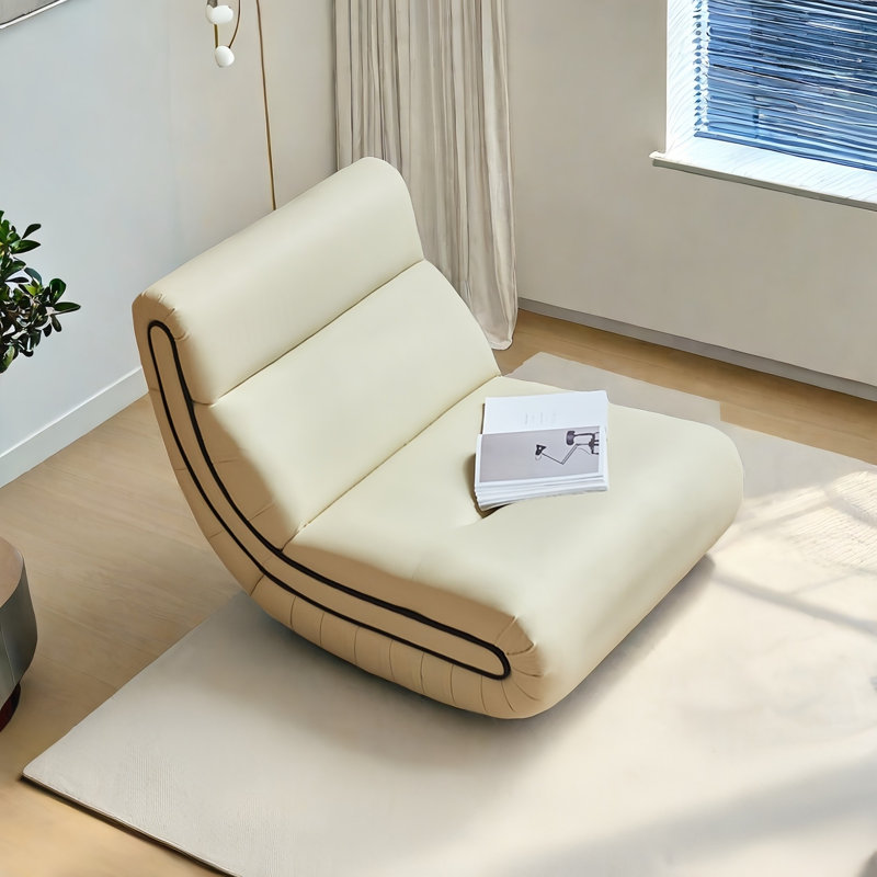 VIBORZ Faux Leather Rocker Game Chair, White