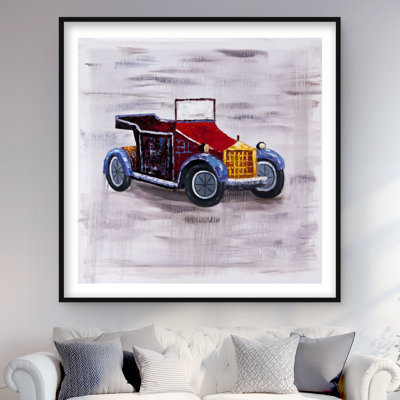 Vintage Toy Car - Framed Matted Print for Home Decor
