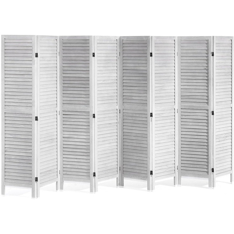 Paravent en bois, écran d'intimité pliable en bois à 8 panneaux, 66 ...